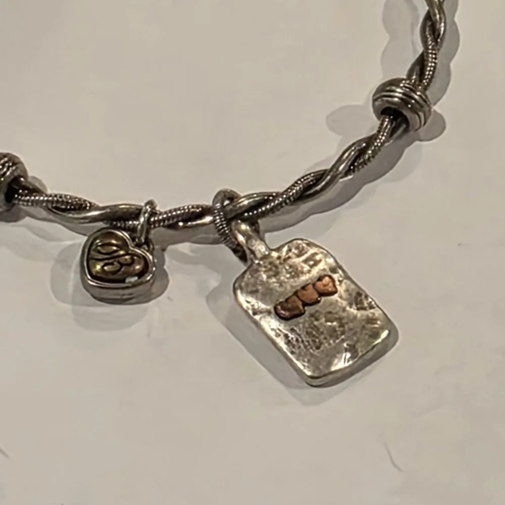 Brighton In My‎ Heart I Will Carry You Always Silver Gold Plated Charm Bracelet